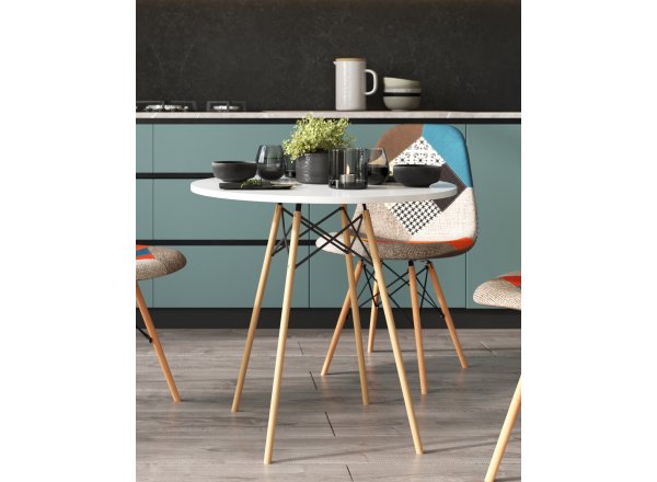 Стол круглый Eames DSW NEW D70 белый